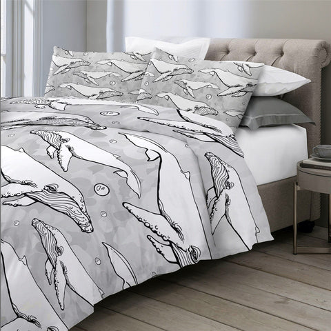 Image of White Whale Bedding Set - Beddingify