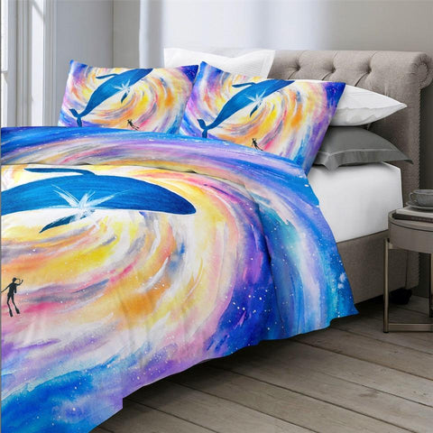 Image of Psychedelic Whale Comforter Set - Beddingify