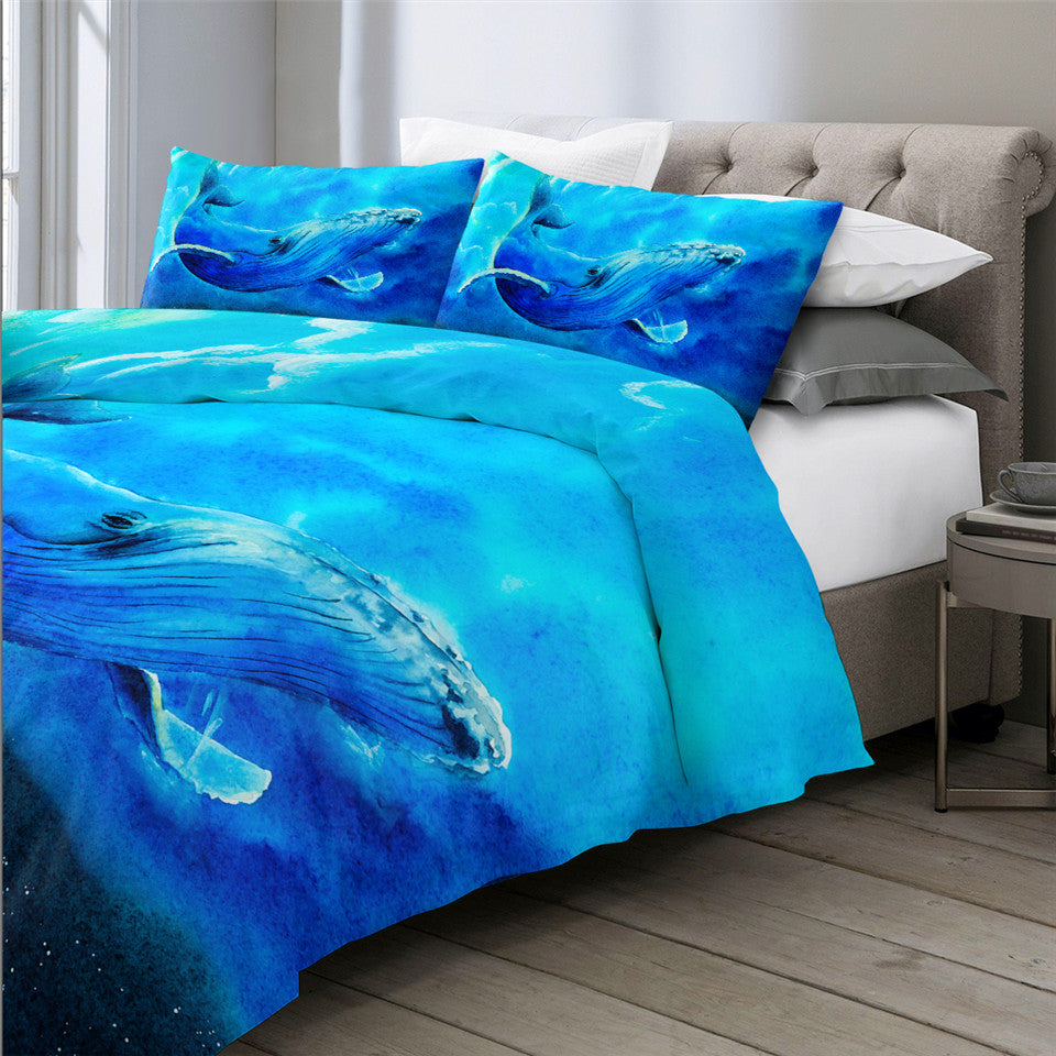 Ocean Whale Bedding Set - Beddingify