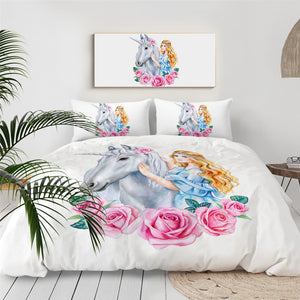 Rose Unicorn Princess Bedding Set - Beddingify