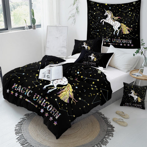 Image of Zodiac Magic Unicorn Bedding Set - Beddingify