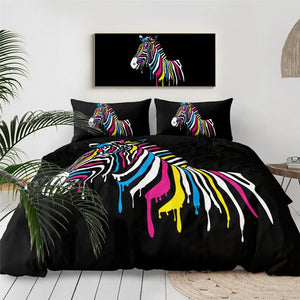 Black Zebra Comforter Set - Beddingify