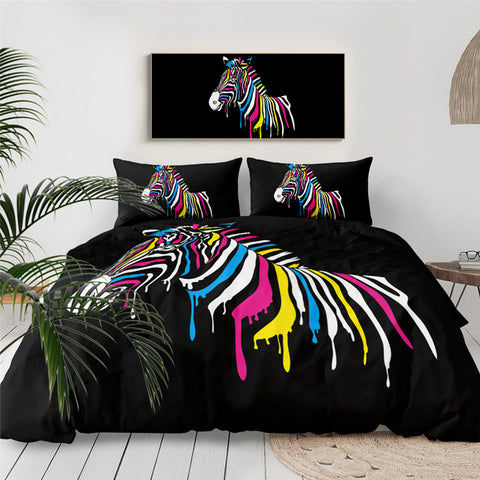 Image of Black Zebra Bedding Set - Beddingify