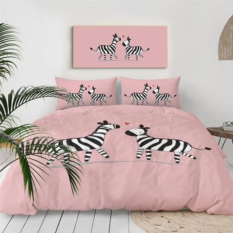 Image of Pink Zebra Comforter Set - Beddingify