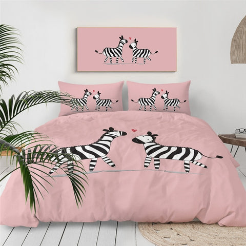 Image of Pink Zebra Bedding Set - Beddingify