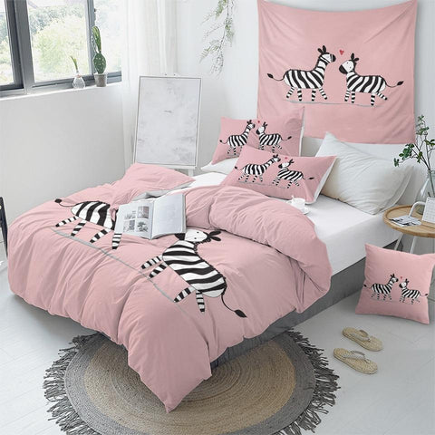 Image of Pink Zebra Comforter Set - Beddingify