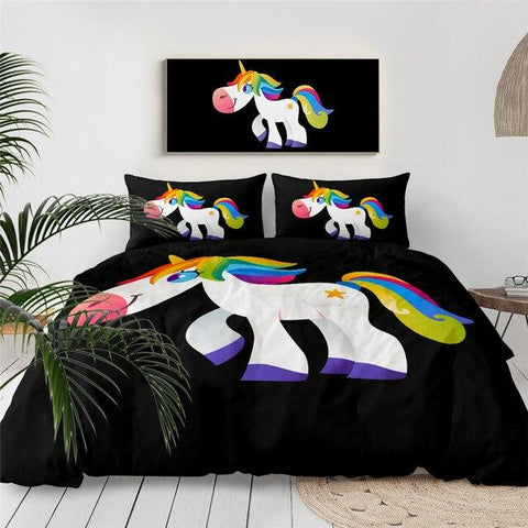 Image of Rainbow Unicorn Kids Comforter Set - Beddingify