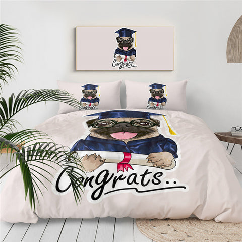 Image of Graduated Pug Bedding Set - Beddingify