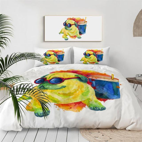 Image of Colorful Pug Comforter Set - Beddingify