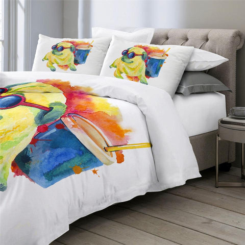 Image of Colorful Pug Comforter Set - Beddingify