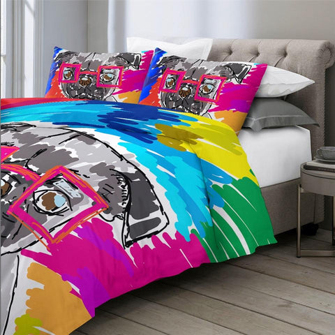 Image of Oil Painting Pug Comforter Set - Beddingify