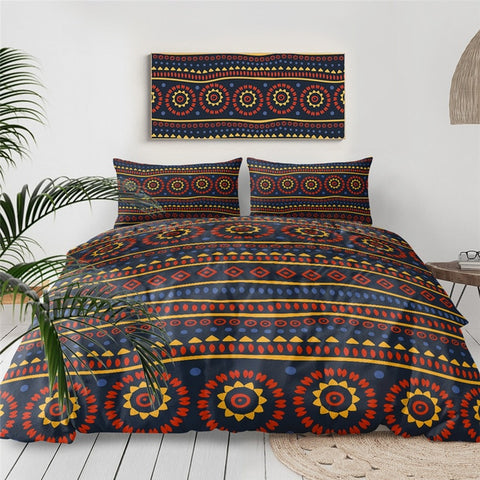 Image of Black Geometric Aztec African Bedding Set - Beddingify