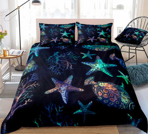 Glowing Marine Life Bedding Set - Beddingify