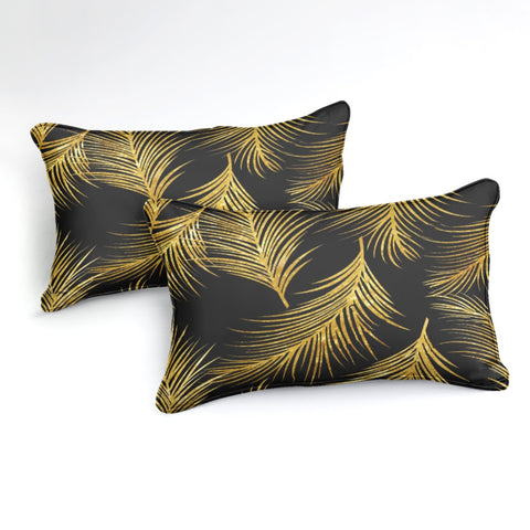 Image of Golden Palm Leaf Bedding Set - Beddingify