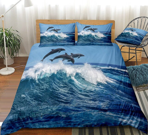 Image of Ocean Dolphin Bedding Set - Beddingify
