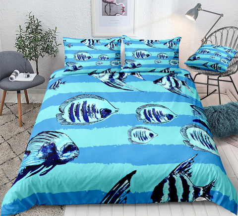 Blue Fish Bedding Set - Beddingify