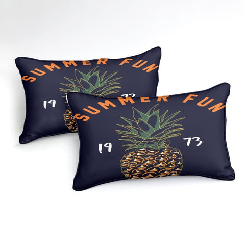 Image of Retro Orange Black Pineapple Comforter Set - Beddingify