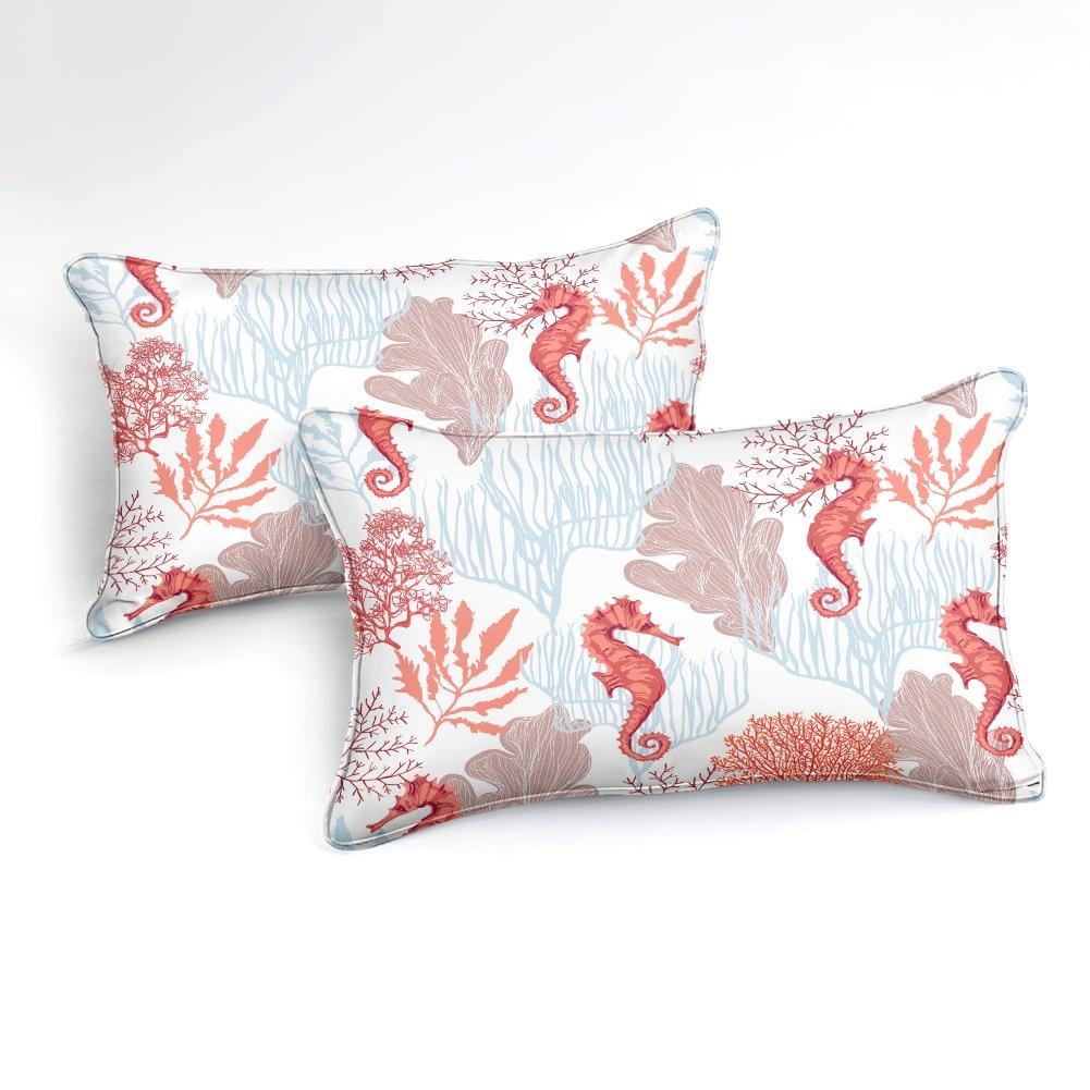 Red Seahorse Comforter Set - Beddingify