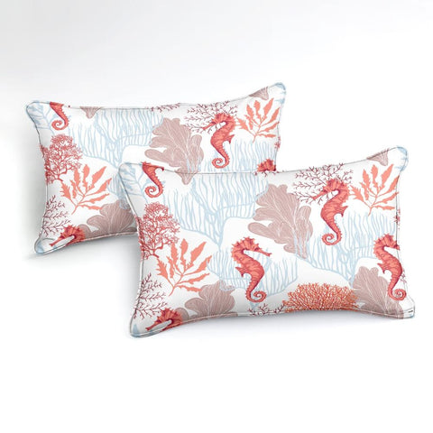 Image of Red Seahorse Comforter Set - Beddingify