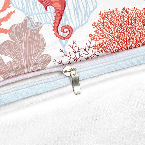 Image of Red Seahorse Comforter Set - Beddingify