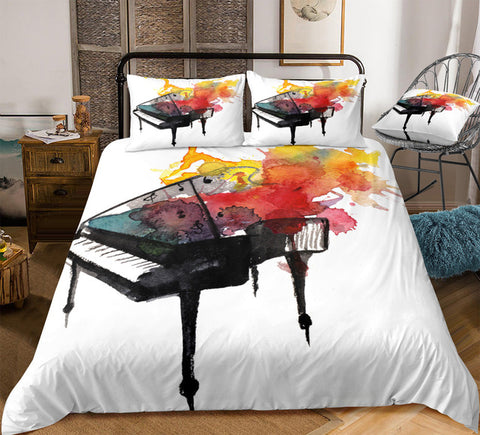 Image of Musical Instrument Piano Music Bedding Set - Beddingify