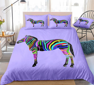 Colorful Zebra Bedding Set - Beddingify