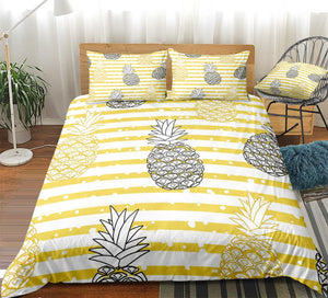 Striped Pineapple Bedding Set - Beddingify