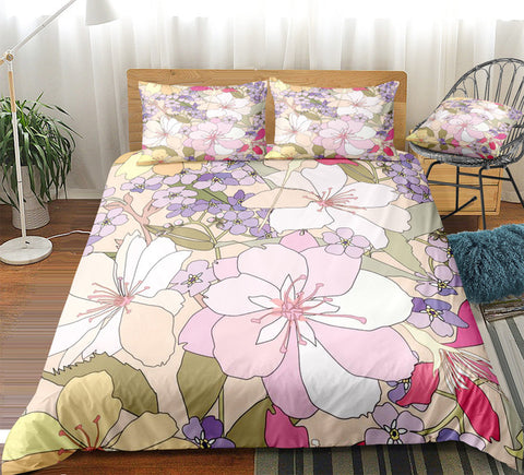 Image of Retro Lily Floral Bedding Set - Beddingify
