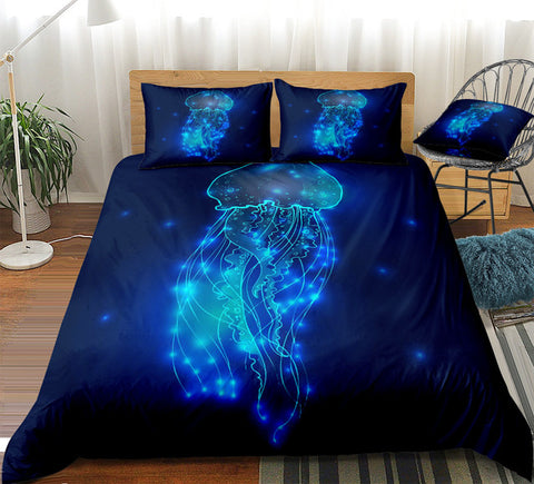 Dark Blue Jellyfish Bedding Set - Beddingify