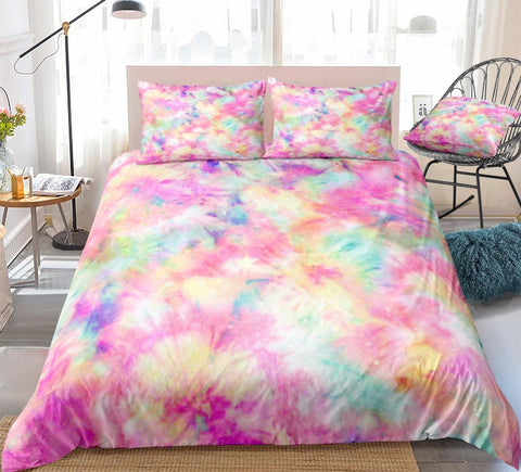 Image of Pink Girl Tie Dye Bedding Set - Beddingify