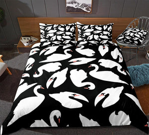Cartoon Swan Bedding Set - Beddingify