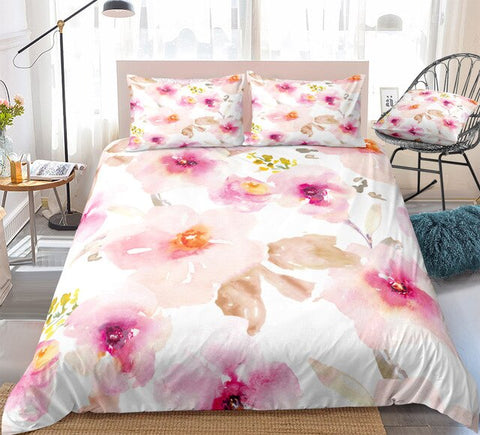 Image of Peach Flowers Bedding Set - Beddingify