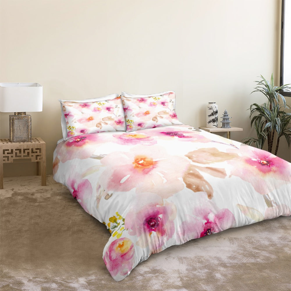 Peach Flowers Bedding Set - Beddingify