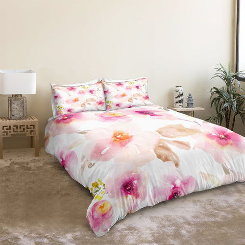 Image of Peach Flowers Bedding Set - Beddingify