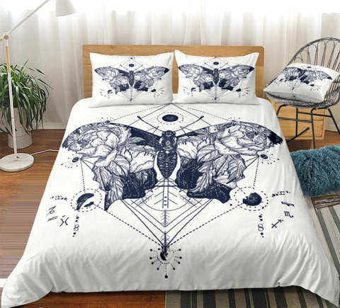 Image of Black White Butterfly Bedding Set - Beddingify