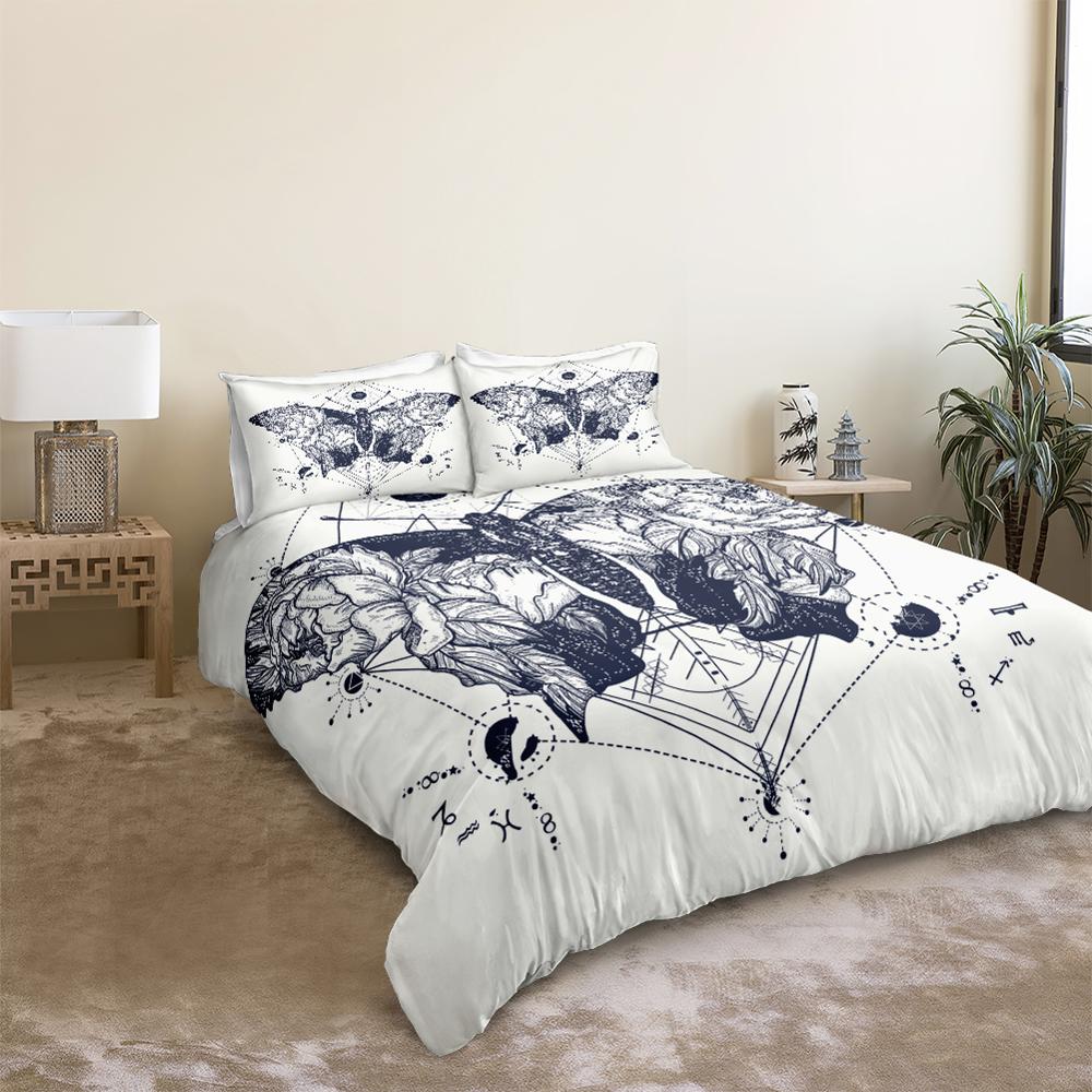 Black White Butterfly Bedding Set - Beddingify