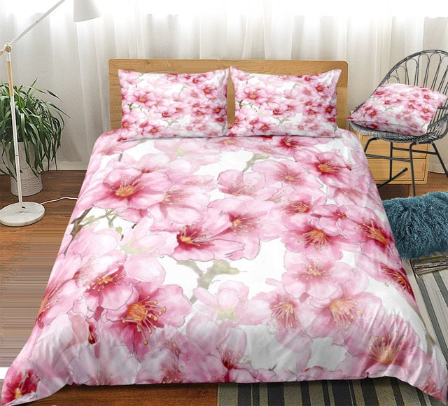 Cherry Flowers Bedding Set - Beddingify
