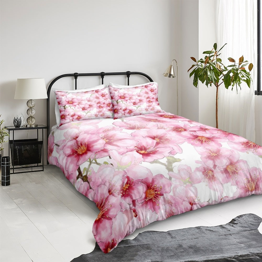 Cherry Flowers Bedding Set - Beddingify