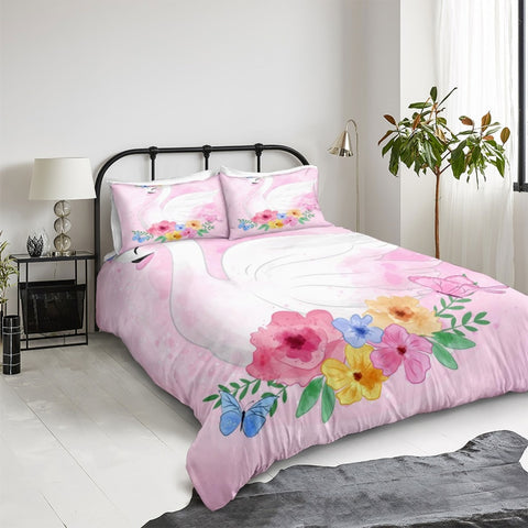 Image of Pink Swan Bedding Set - Beddingify
