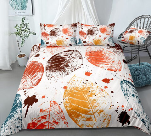 Image of Colorful Leaves Bedding Set - Beddingify
