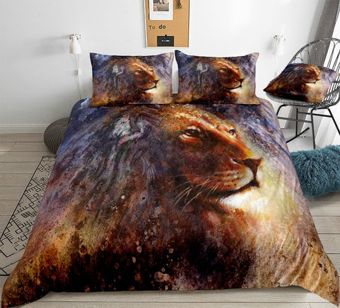 Image of Wild Lion Art Bedding Set - Beddingify