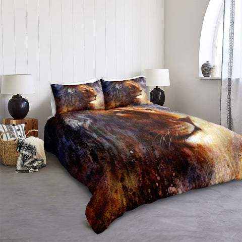 Image of Wild Lion Art Bedding Set - Beddingify
