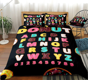 Donut Letters Bedding Set - Beddingify