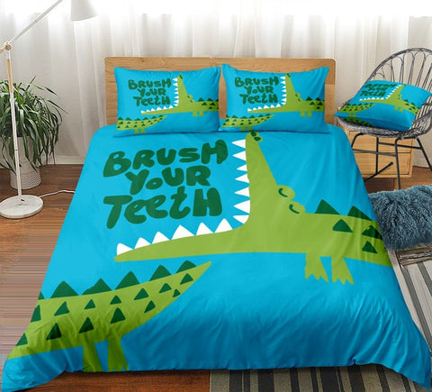 Image of Cartoon Crocodile Bedding Set - Beddingify