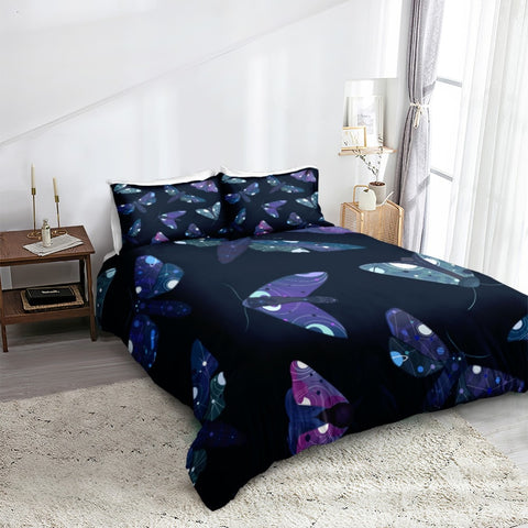 Image of Purple Moth Bedding Set - Beddingify