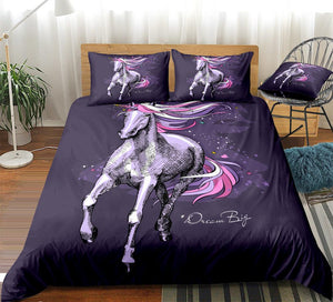 Purple Horse Bedding Set - Beddingify