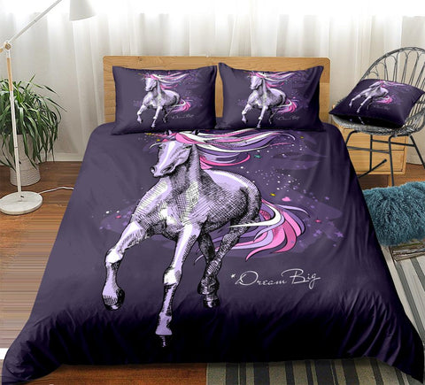 Image of Purple Horse Bedding Set - Beddingify