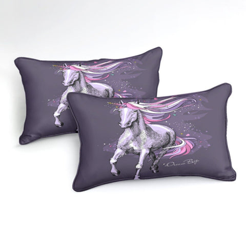 Image of Purple Horse Bedding Set - Beddingify