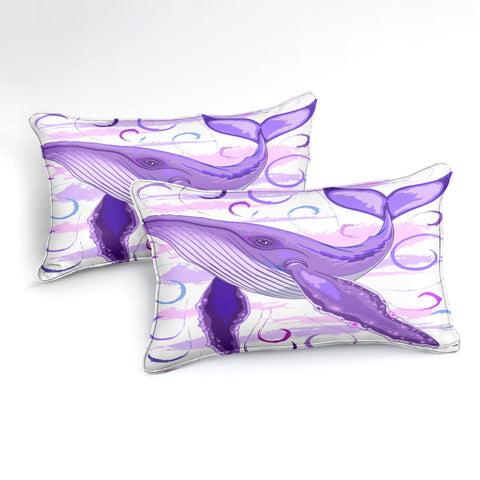 3D Purple Whale Bedding Set - Beddingify
