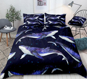 3D Blue Whale Bedding Set - Beddingify
